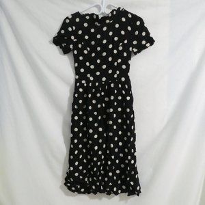 TOPSHOP | size 4 | Short Sleeve Polkadot Midi Dress | Zip Back